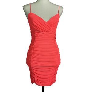 NWOT Lucy In The Sky Cicely Mesh Bodycon Dress in Neon Pink, Medium